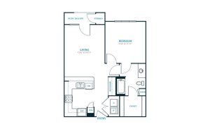a floor plan for a two bedroom apartment at The Twin Creeks Crossing