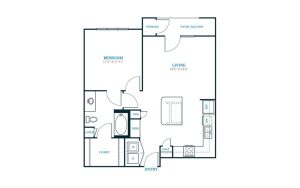 the floor plan for a two bedroom apartment at The Twin Creeks Crossing